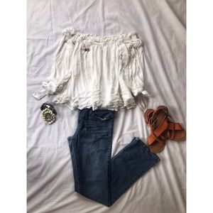 White off the shoulder blouse